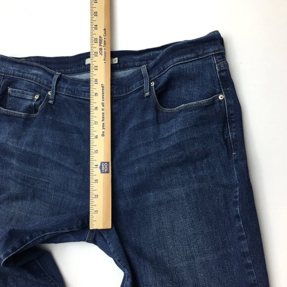 Levi's 505 Women's Straight Leg Jeans Stretch Dark Wash size 14 length 33" - Picture 6 of 9